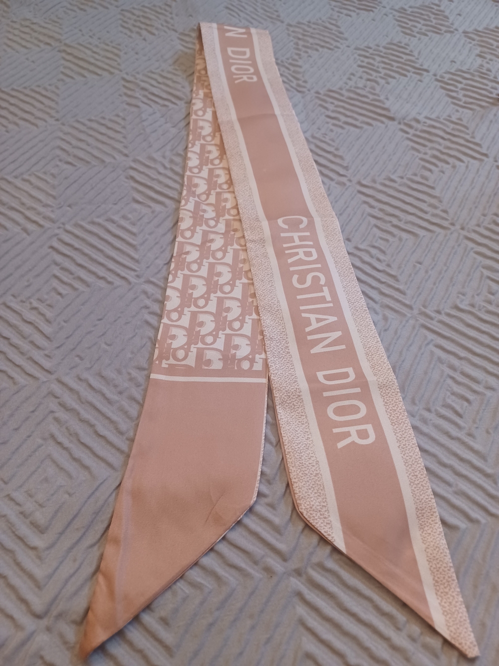 Blush Pink Logo Silk Twilly